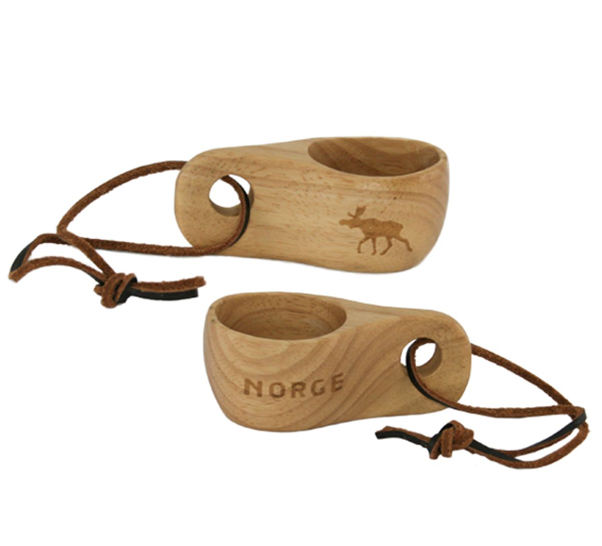 Shot cup with leather strap, Norge and moose