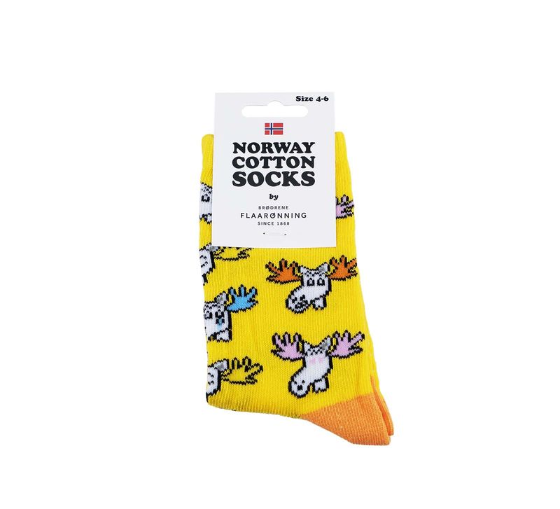 Kid's socks, Funny Moose, yellow