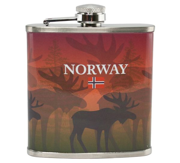 Main Image Hip flask, Moose in the Forest, 6oz