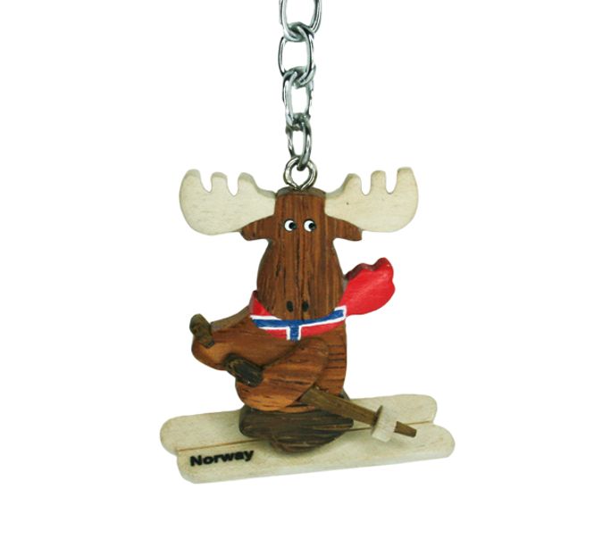 Main Image Keychain skiing moose