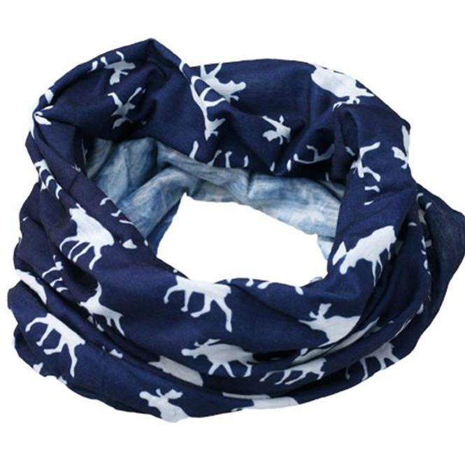 Main Image Neck gaiter with moose silhouettes blue/white