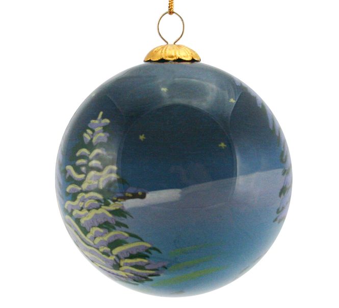 Main Image Glass bauble, Santa in the forest