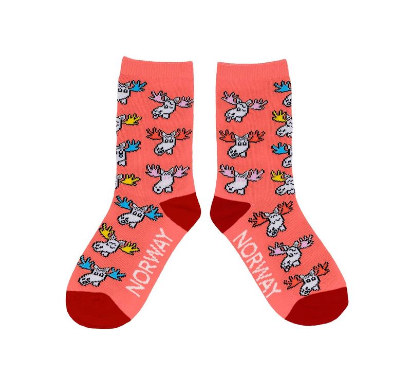 Kid's socks, Funny Moose, pink