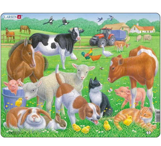 Main Image Puzzle, Farm with cute little animals - 15 pieces