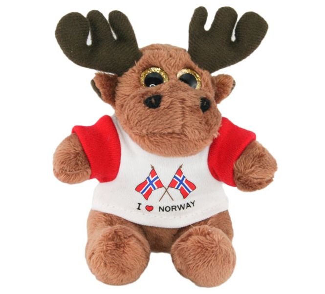 Main Image Plush magnet, moose with t-shirt 