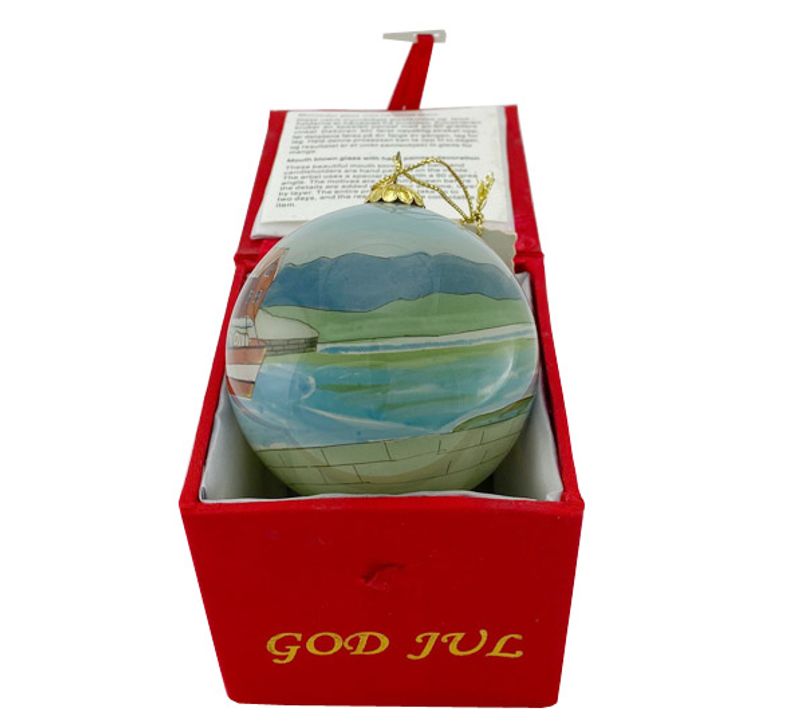 Glass bauble, Santas fishing