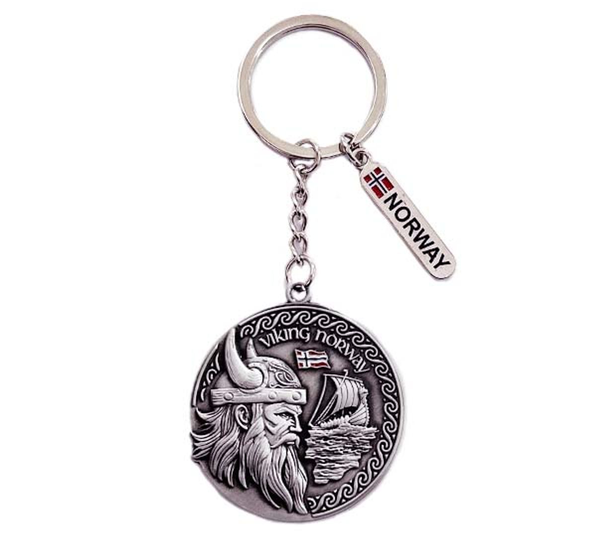 Keychain with Viking and Viking ship