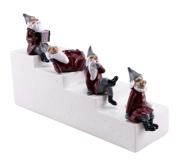 Main Image Advent candle holder, 4 red santas, Harvesttime