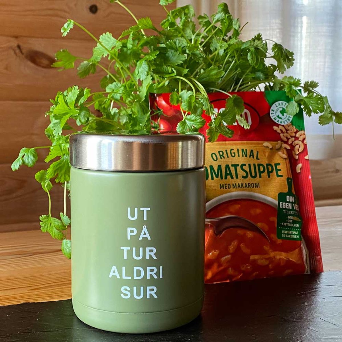 Vacuum food container, Green, Ut på Tur Aldri Sur