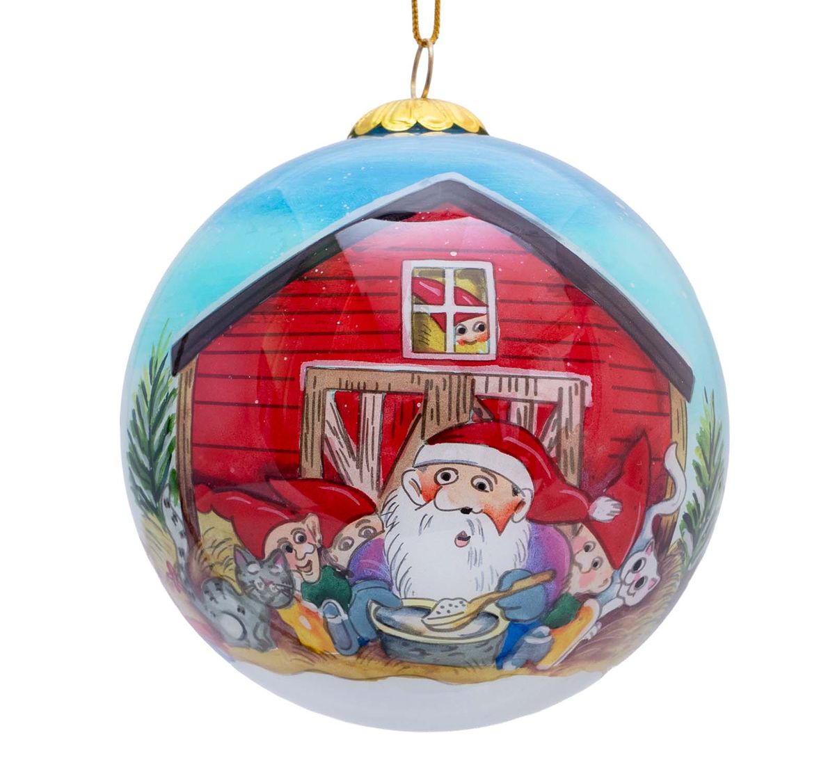 Christmas bauble, porridge party at the barn