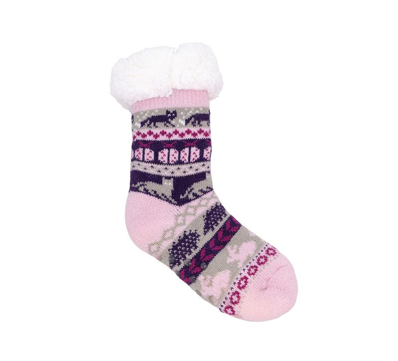 Snuggle socks, children, animal design, pink