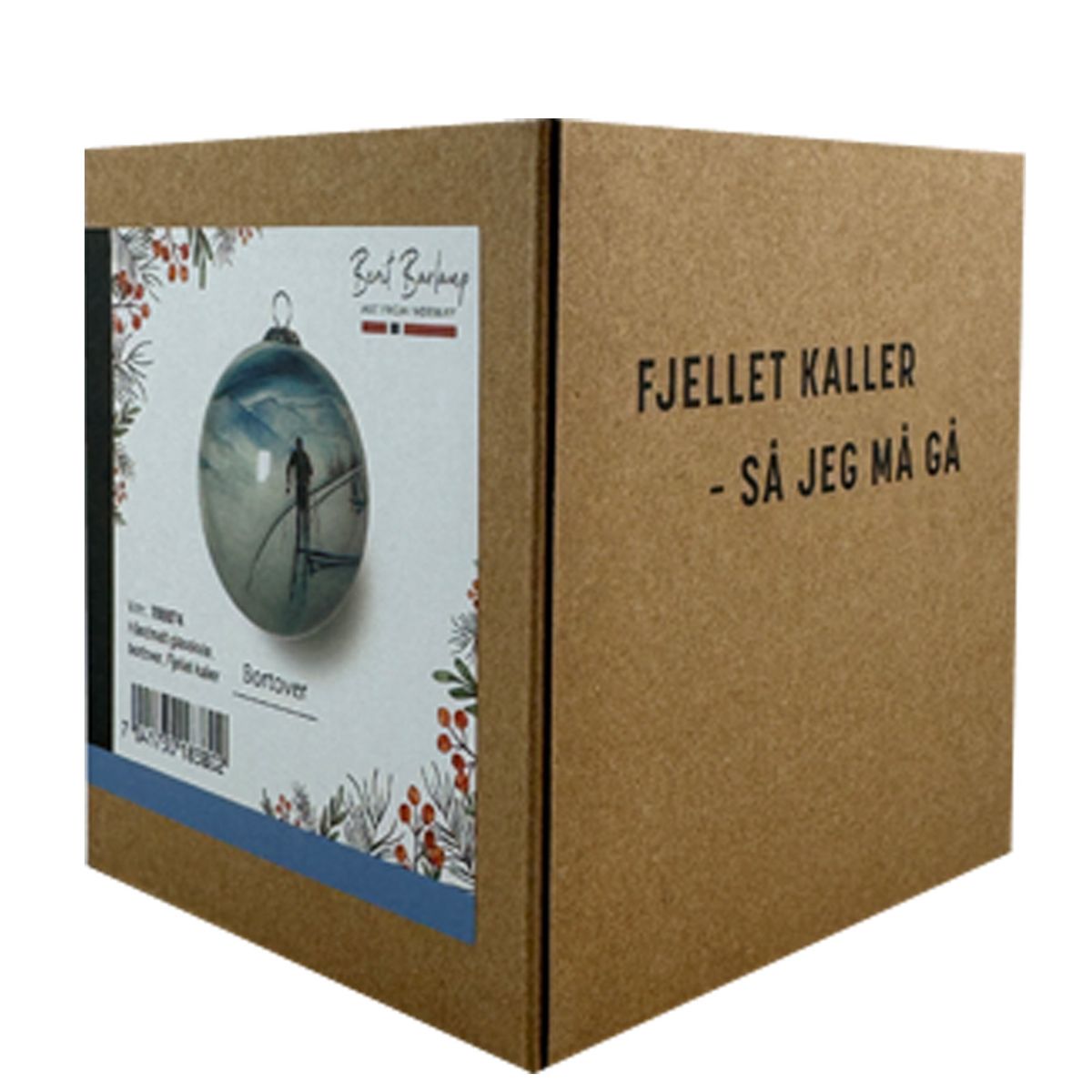 Hand painted glass bauble, Towards, the Mountain is calling