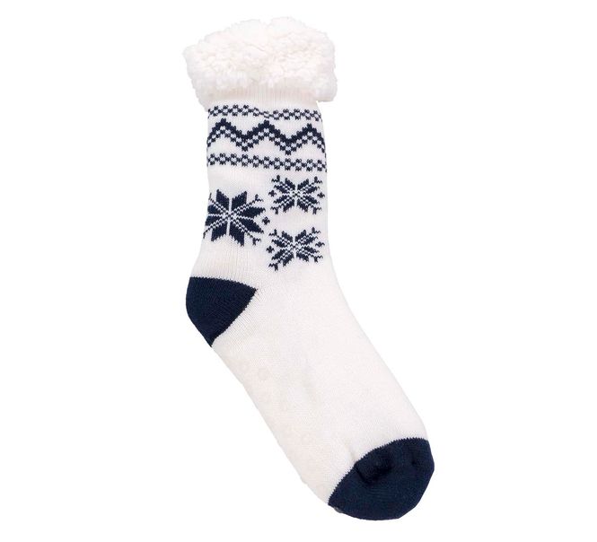 Main Image Knitted sock with starpattern white/blue