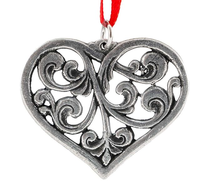 Main Image Ornament, Rosemaling heart Tinn-Per