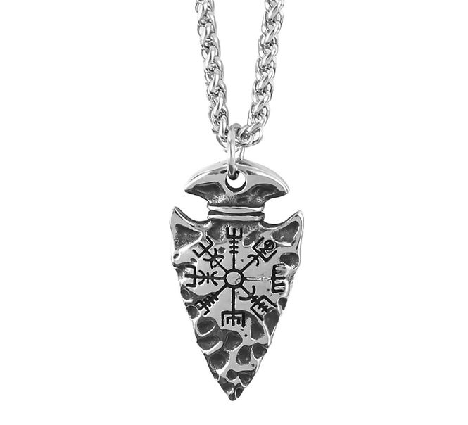 Main Image Viking necklace, Spearhead with Wayfinder 