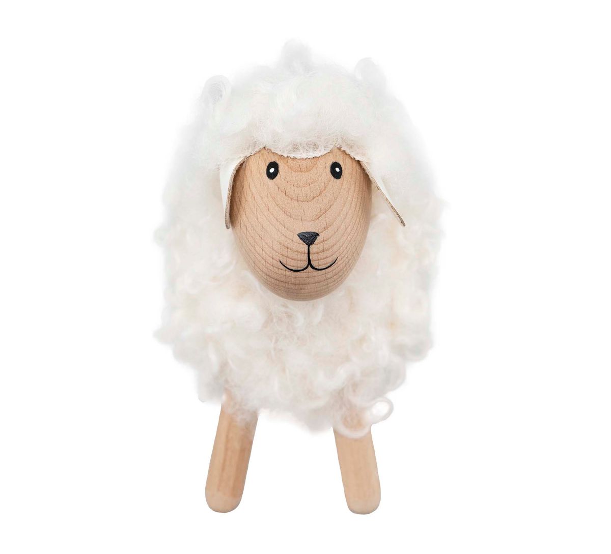 Sheep made of wood, fluffy, large