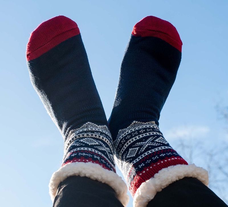 Snuggle socks, MARIUS® pattern, blue/white/red