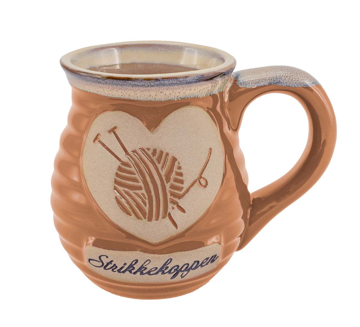Knitting mug, honey brown