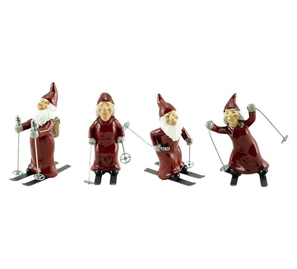 Main Image Santas on skis, 4 pcs asst., Harvesttime