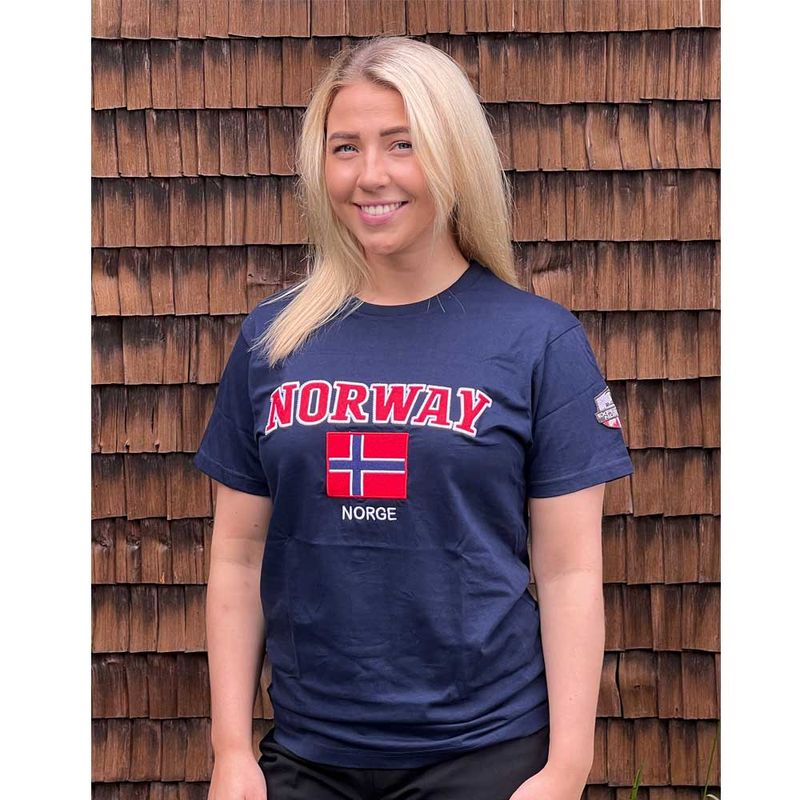 T-shirt, Norway and flag, blue