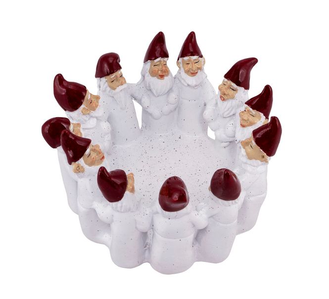 Main Image Santas in a circle, white, 12 cm, Harvesttime