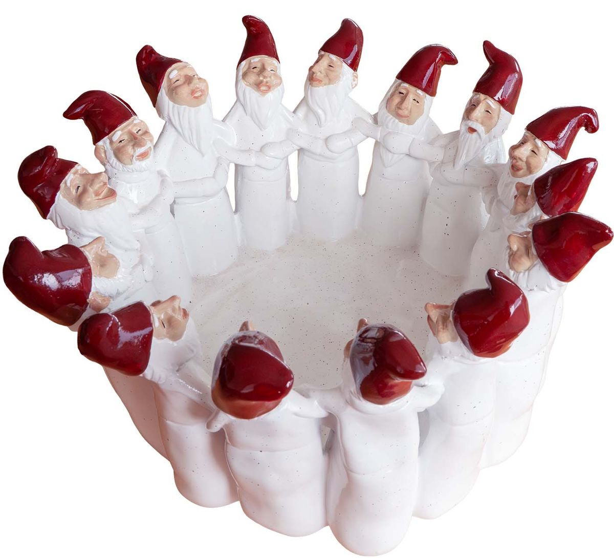 Santas in a circle, white, 32 cm, Harvesttime